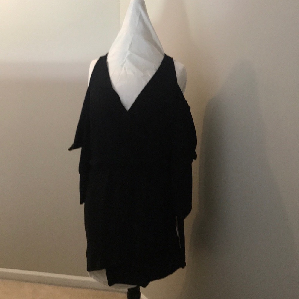 Black cold shoulder dress